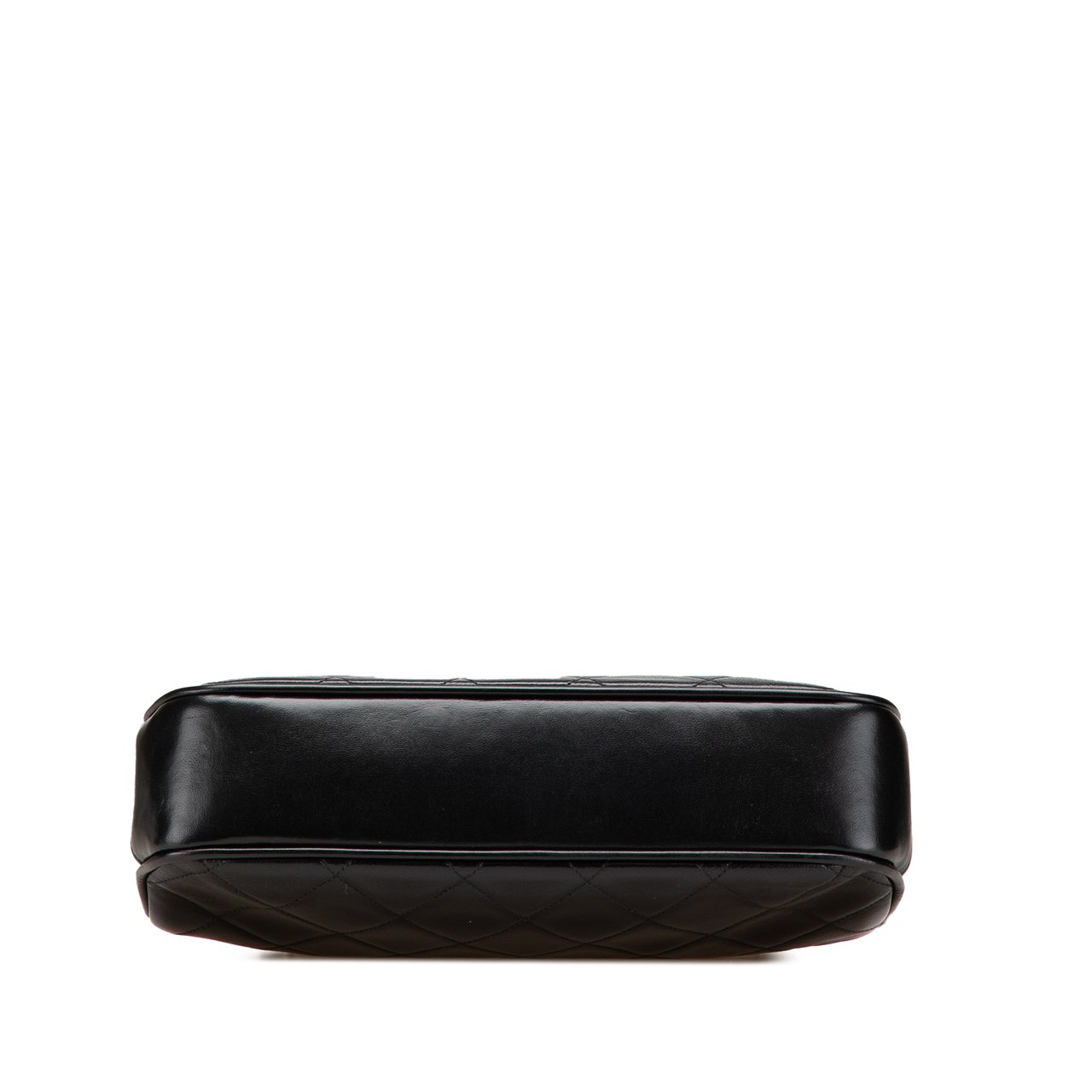 Chanel CC Quilted Lambskin Kiss Lock Frame Top Handle Bag Zwart