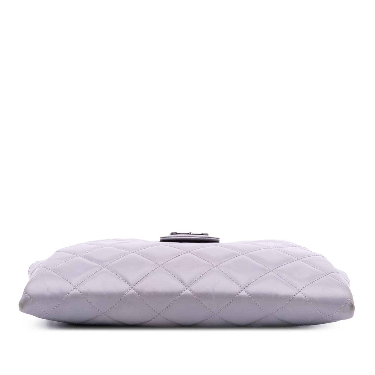 Chanel Quilted Glazed Calfskin Coco Pleats Chain Clutch Paars