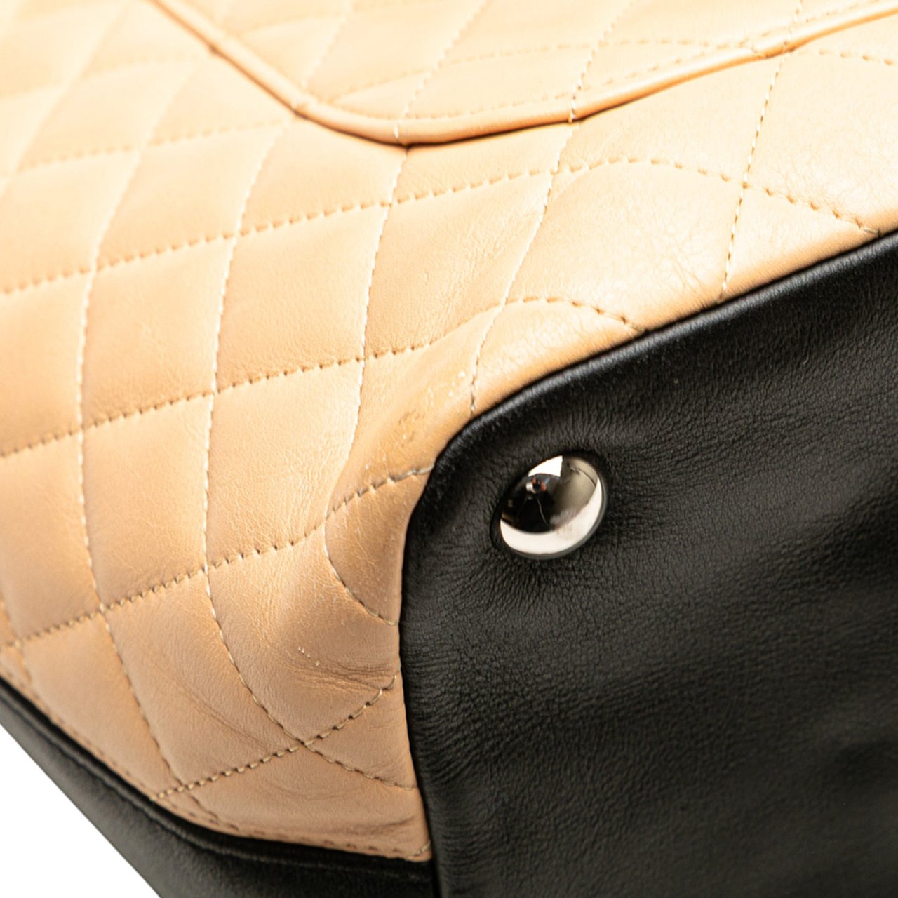 Chanel Large Quilted Lambskin Cambon Ligne Tote Bruin