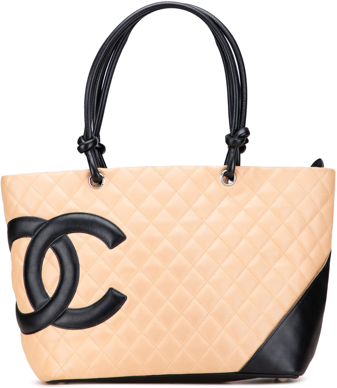 Chanel Large Quilted Lambskin Cambon Ligne Tote Bruin