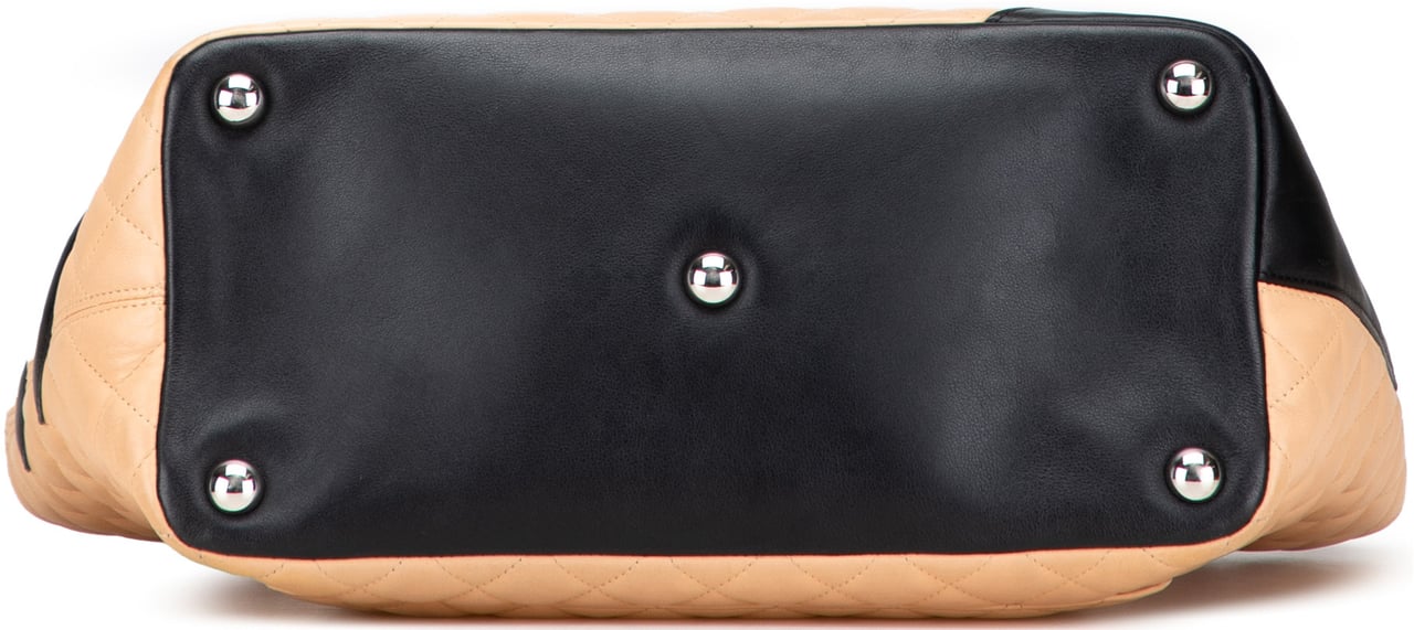 Chanel Large Quilted Lambskin Cambon Ligne Tote Bruin