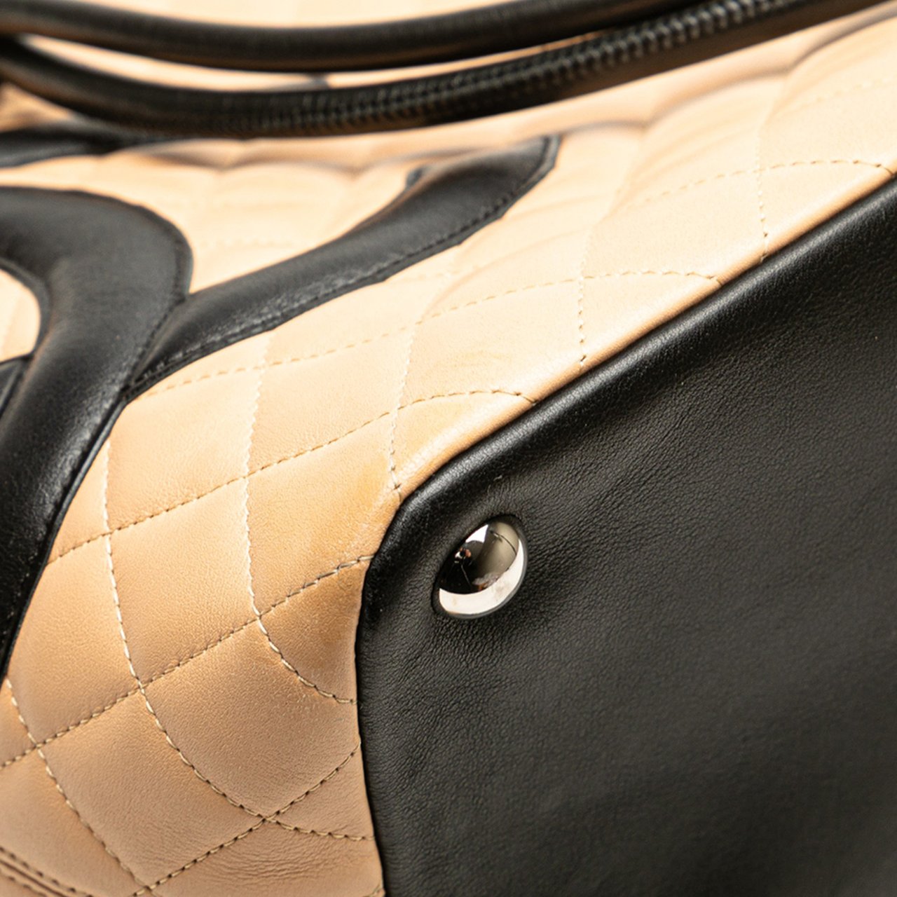 Chanel Large Quilted Lambskin Cambon Ligne Tote Bruin