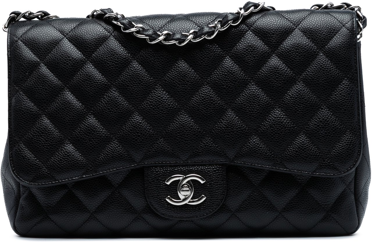 Chanel Jumbo Classic Caviar Single Flap Zwart
