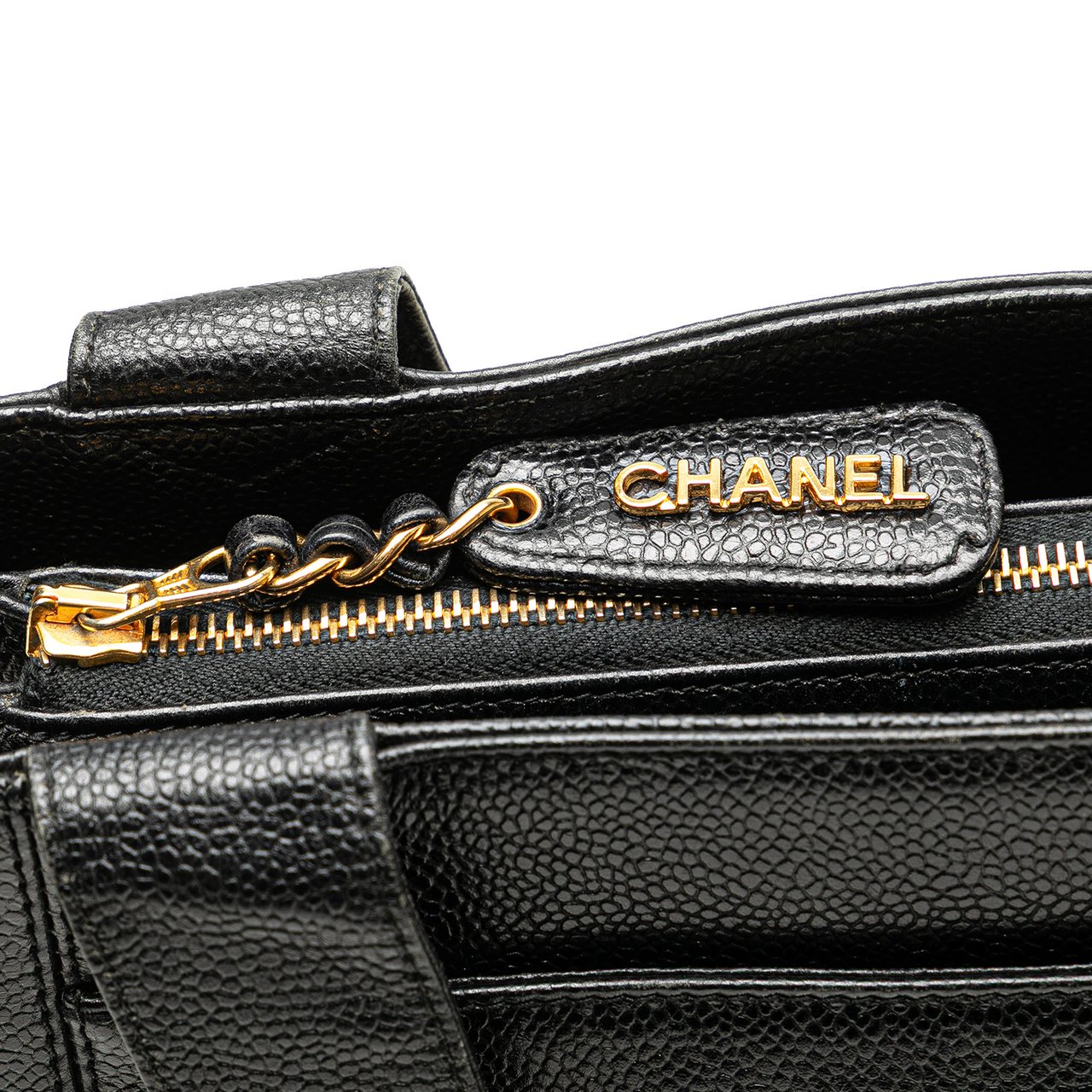 Chanel Caviar LAX Embroidered Logo Tote Zwart