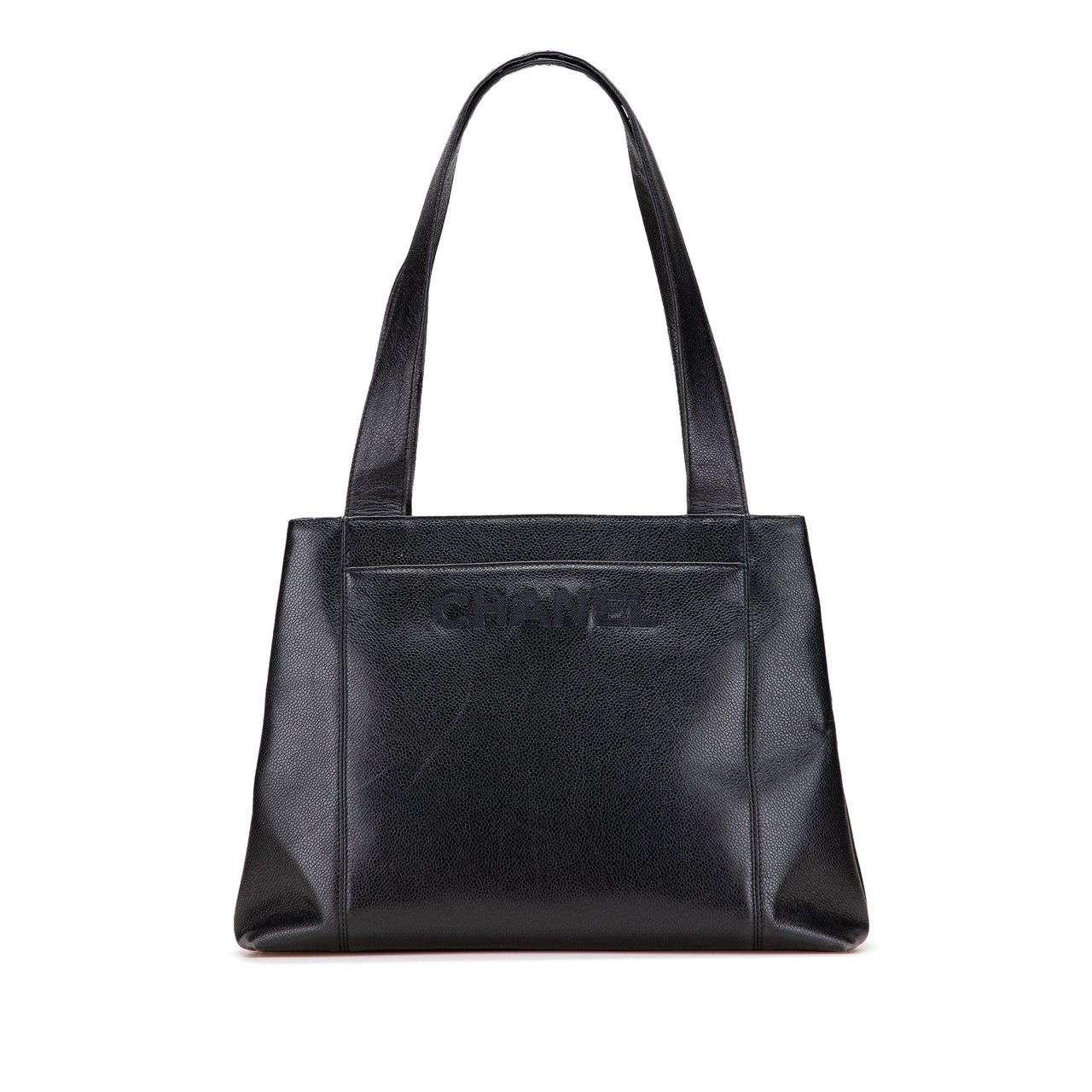 Chanel Caviar LAX Embroidered Logo Tote Zwart