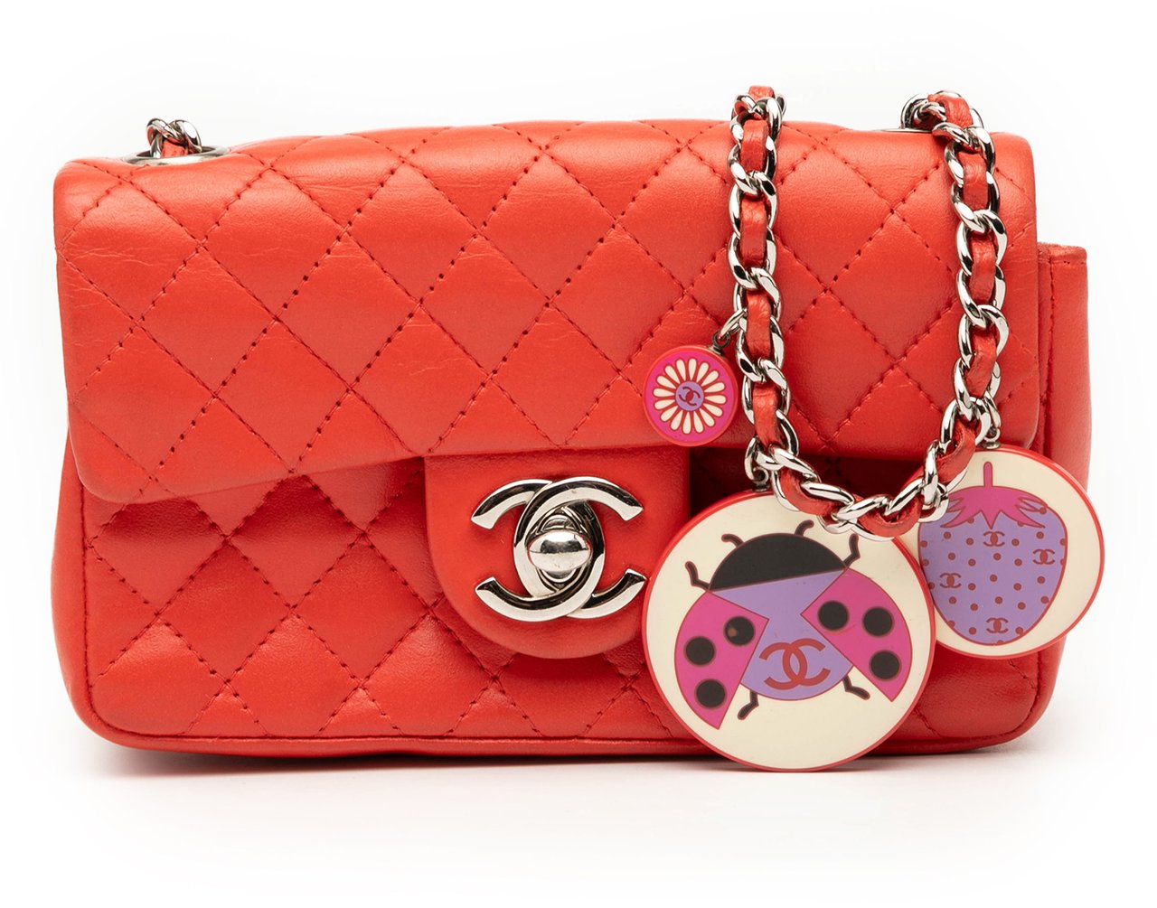 Chanel Extra Mini Quilted Lambskin Ladybug Flap Rood