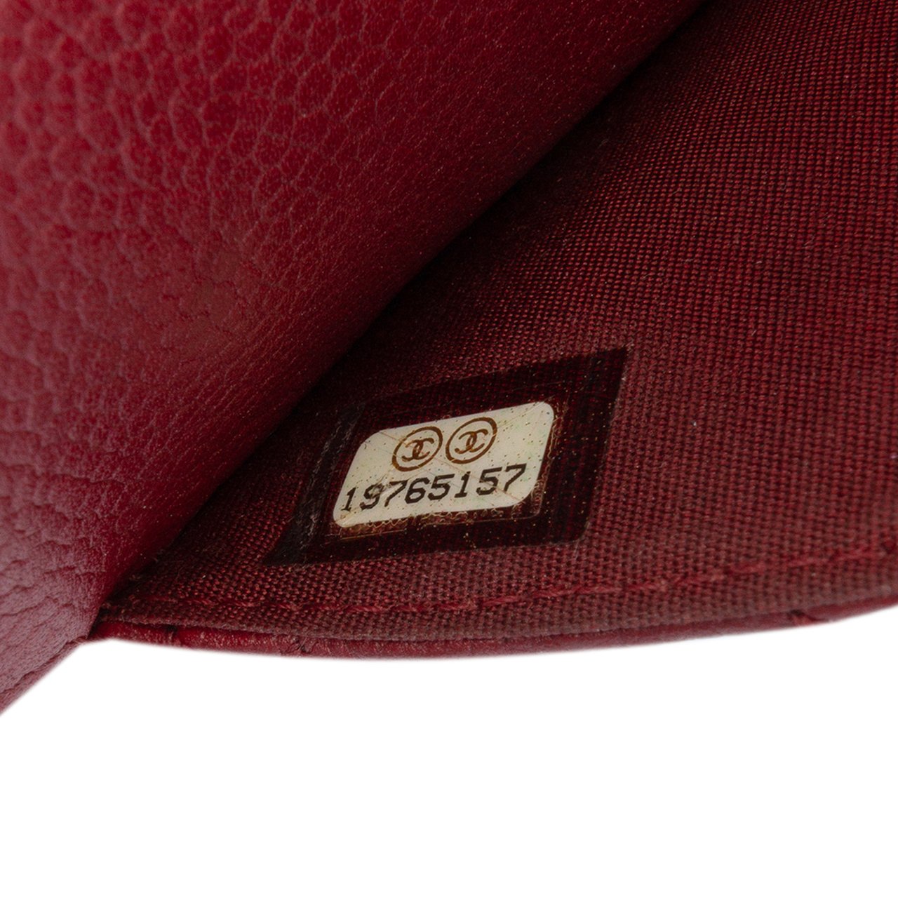 Chanel CC Quilted Caviar Wallet on Chain Rood