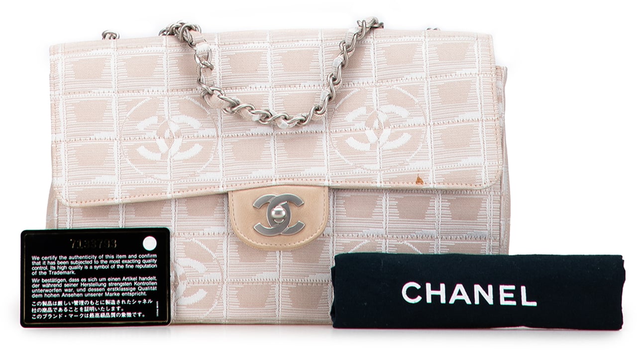 Chanel Medium New Travel Line Nylon Single Flap Bruin