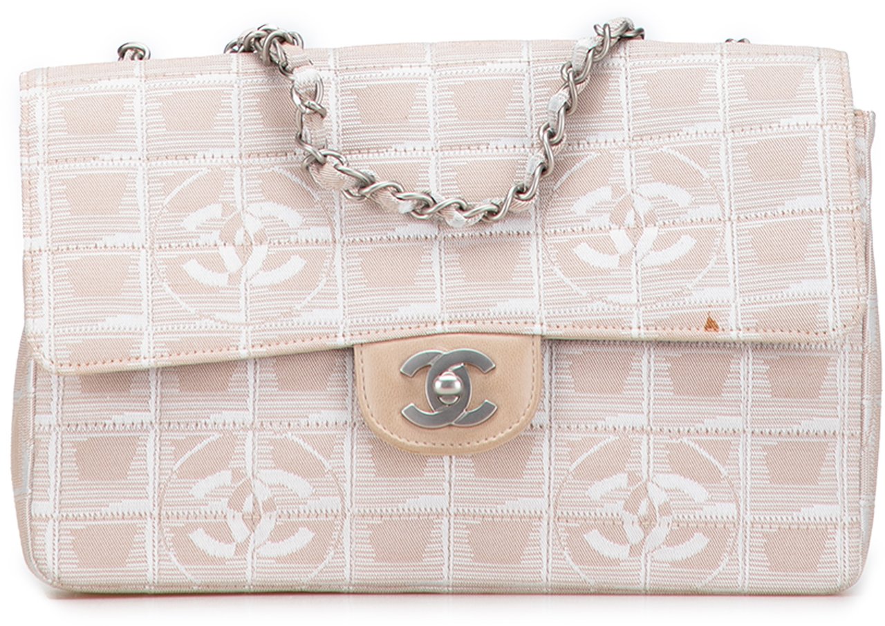 Chanel Medium New Travel Line Nylon Single Flap Bruin
