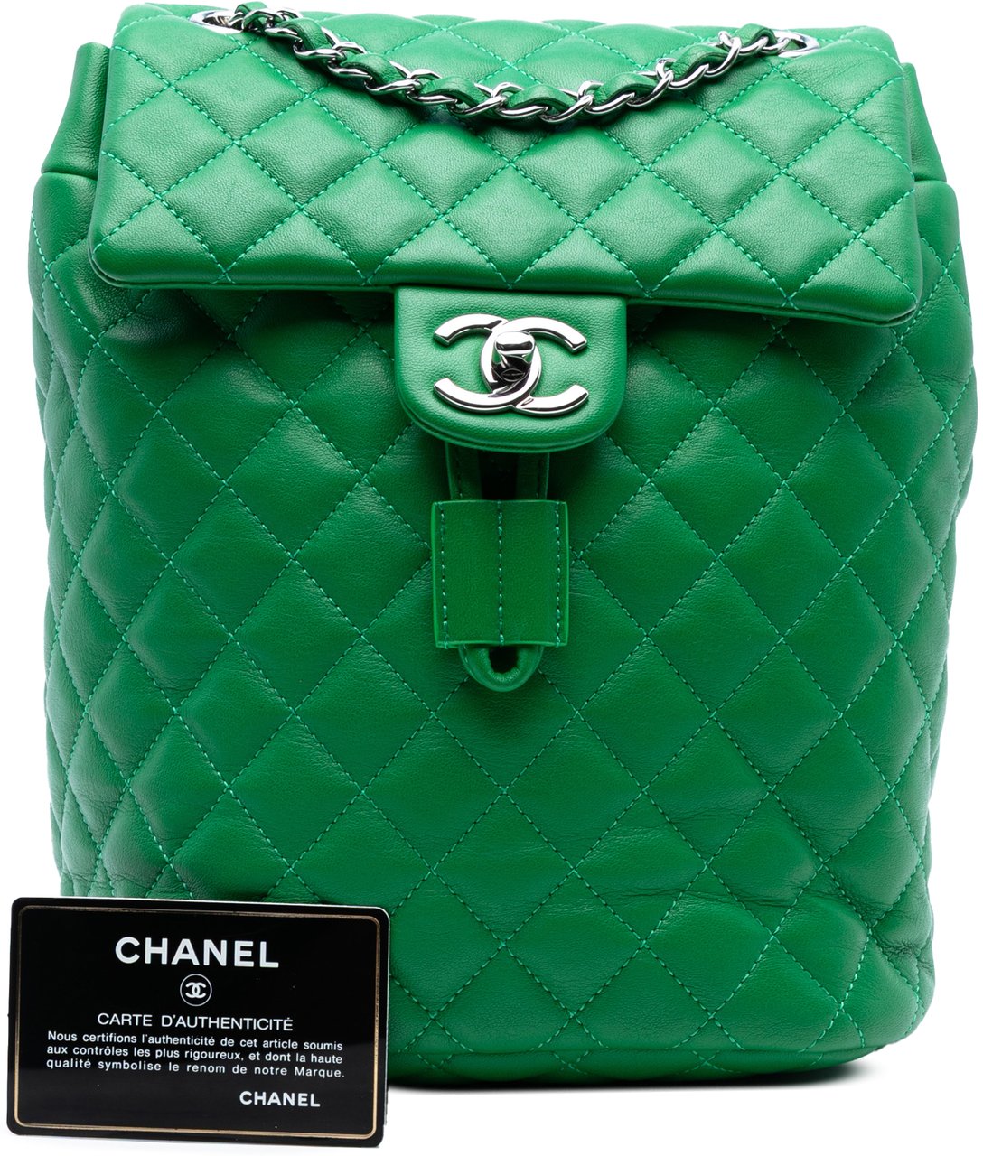 Chanel Small Lambskin Urban Spirit Backpack Groen