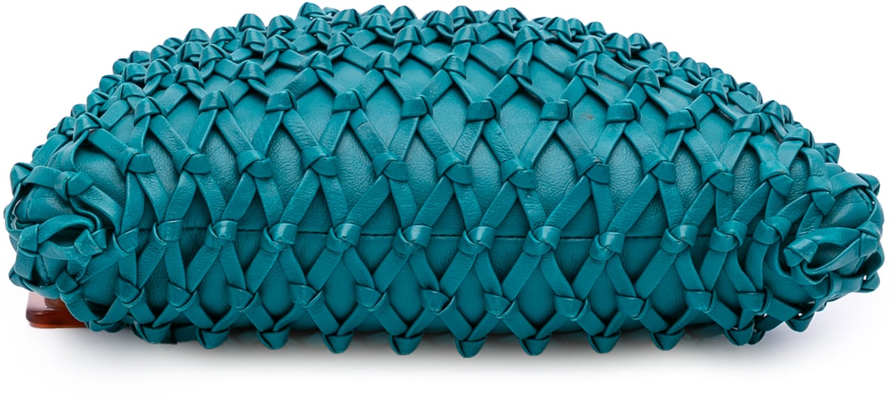 Chanel Woven Lambskin Drawstring Pouch Blauw