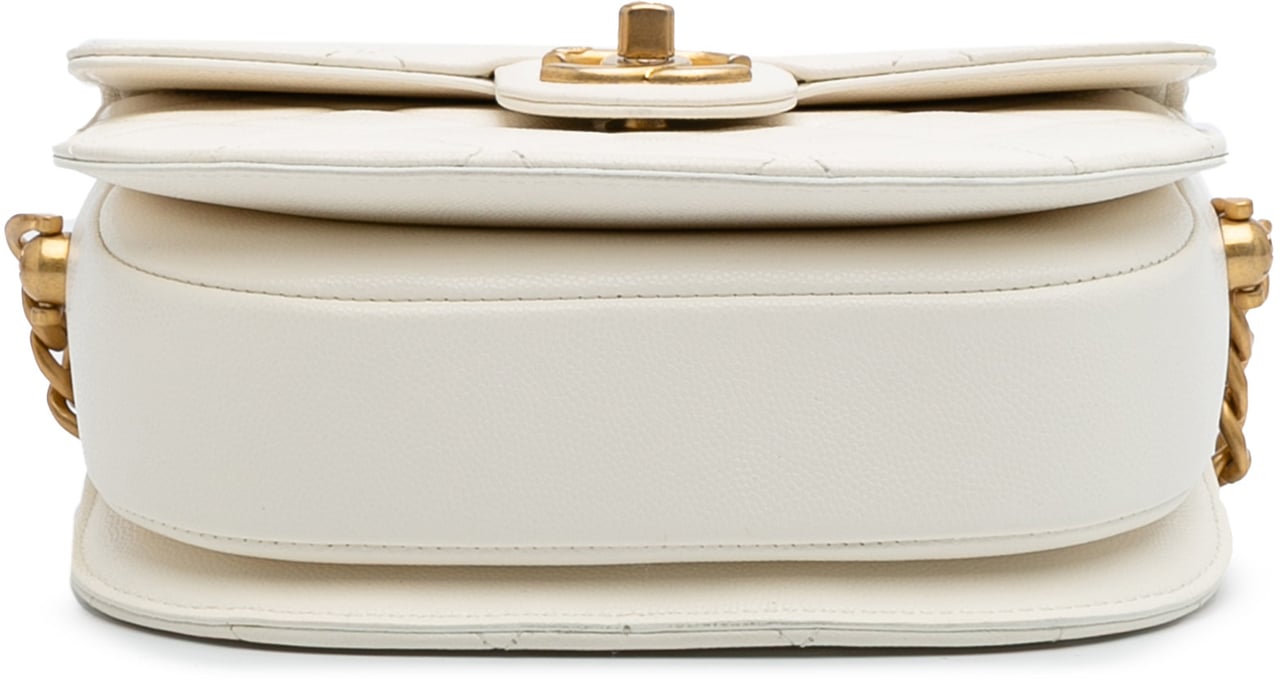 Chanel CC Quilted Lambskin Round Moon Messenger Flap Wit