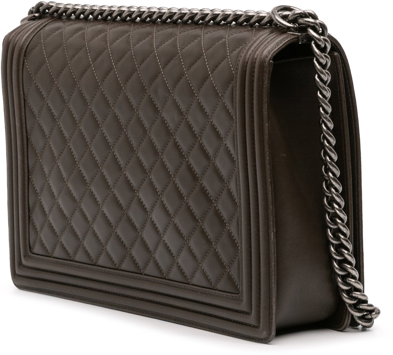 Chanel Large Quilted Lambskin Boy Flap Bruin