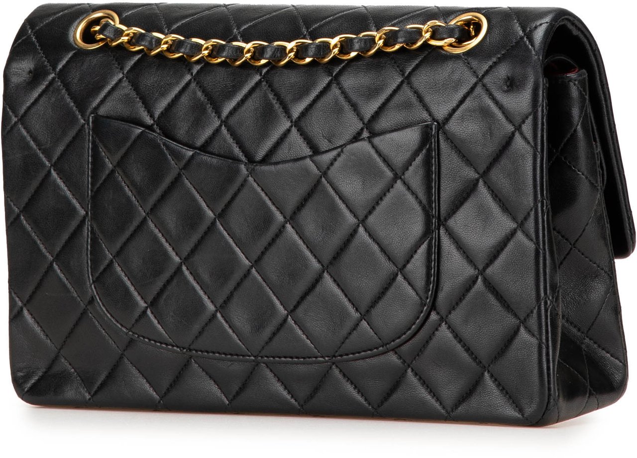 Chanel Medium Classic Lambskin Double Flap Zwart