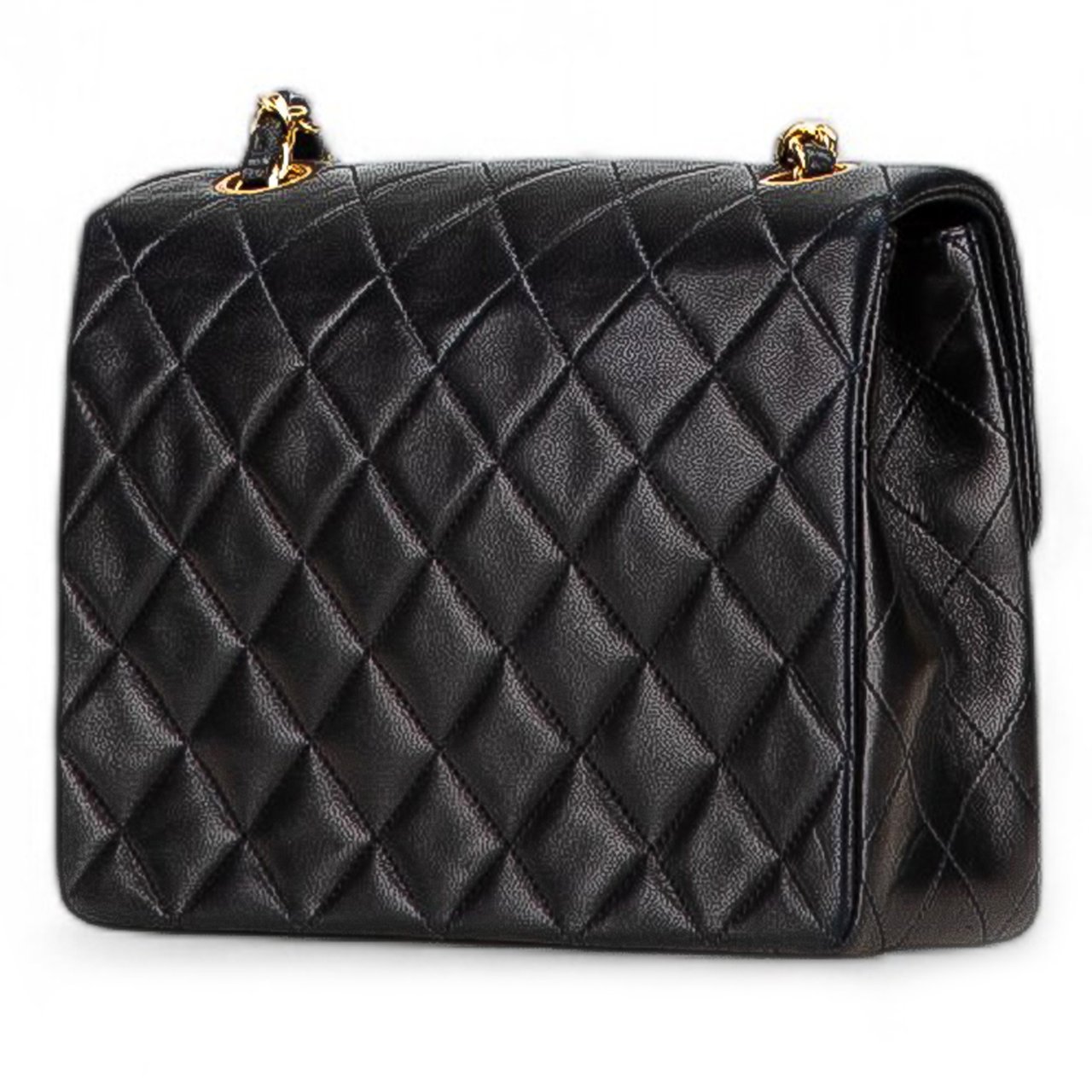 Chanel Square Quilted Lambskin Single Flap Zwart