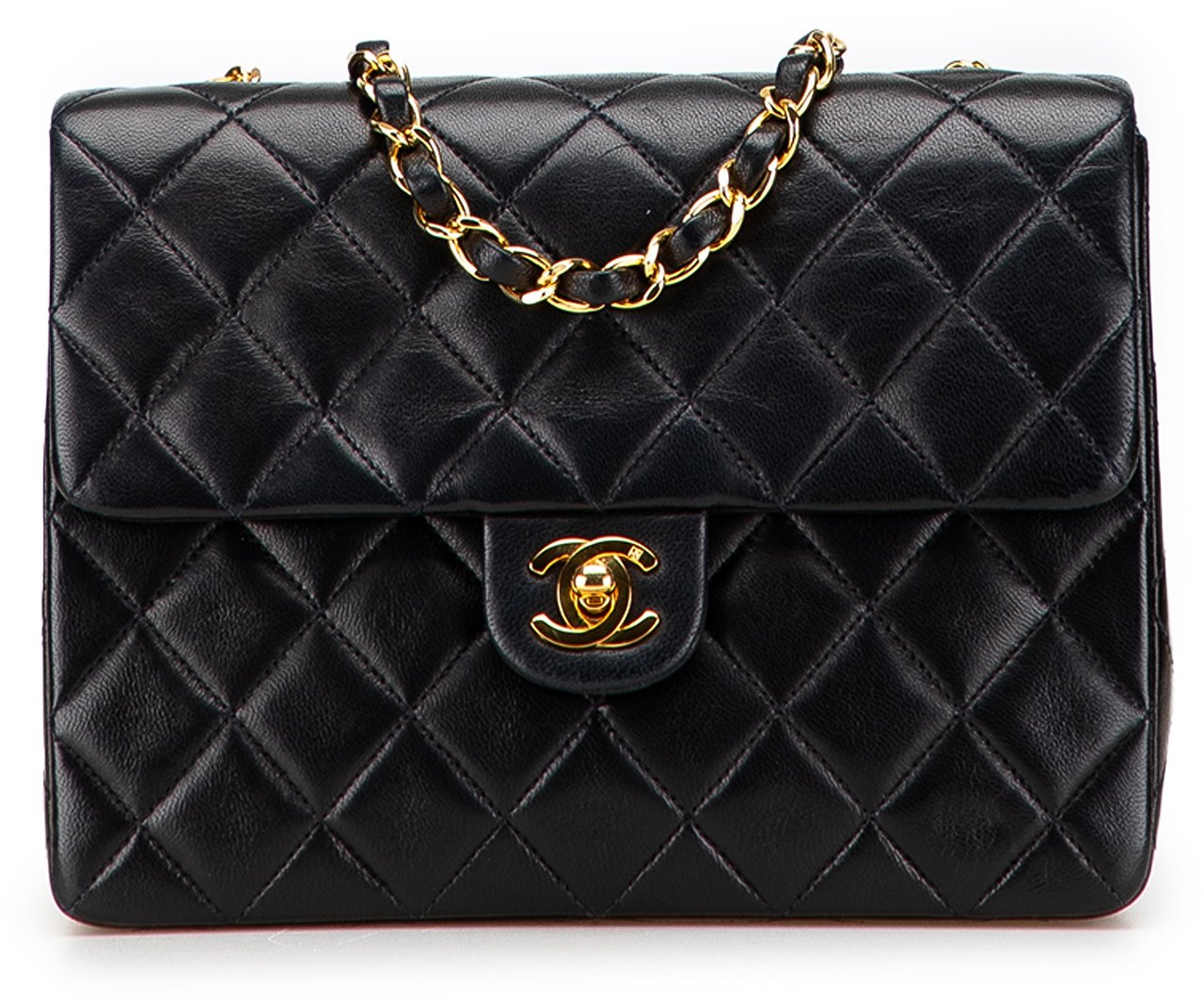 Chanel Square Quilted Lambskin Single Flap Zwart