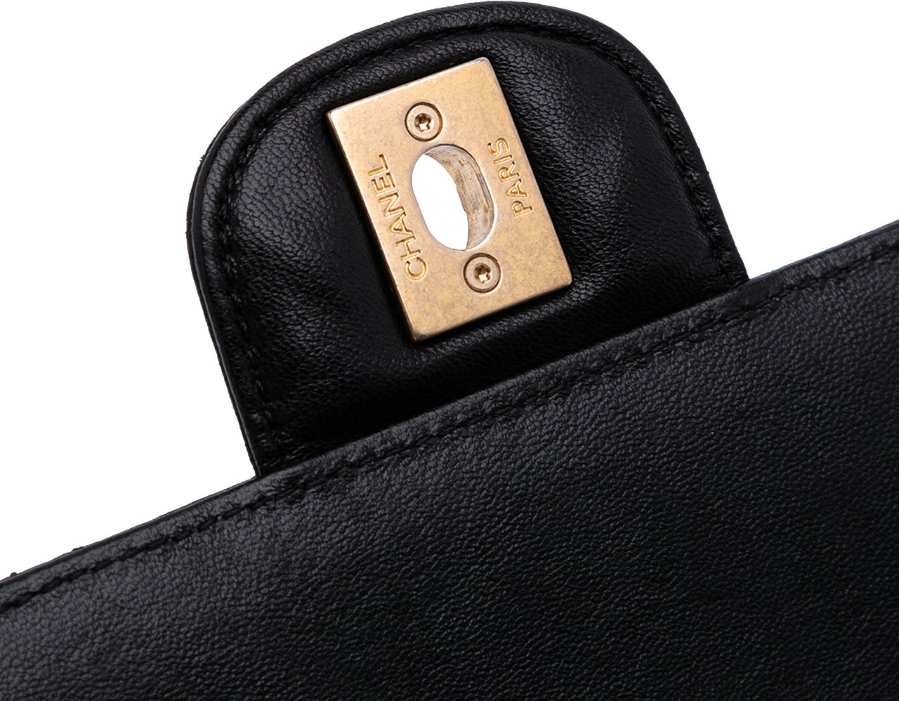 Chanel Mini Square Quilted Lambskin Bijoux Logo Chain Flap Zwart