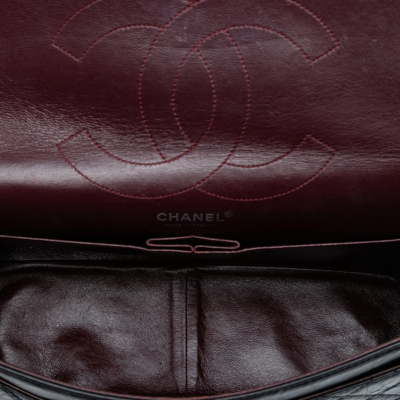 Chanel Quilted Aged Calfskin Reissue 2.55 Double Flap 227 Zwart