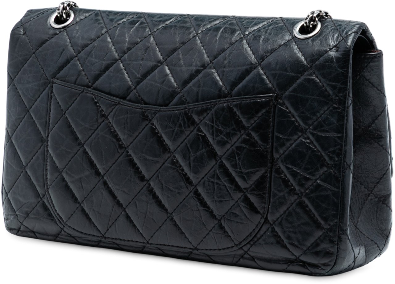 Chanel Quilted Aged Calfskin Reissue 2.55 Double Flap 227 Zwart