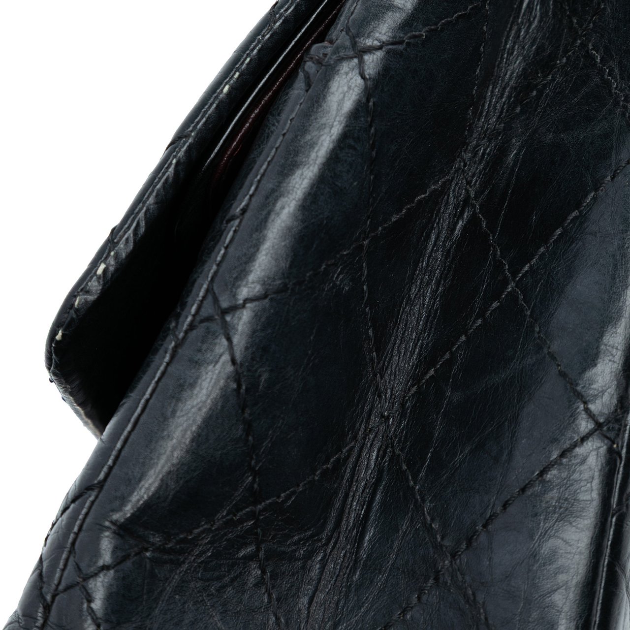 Chanel Quilted Aged Calfskin Reissue 2.55 Double Flap 227 Zwart