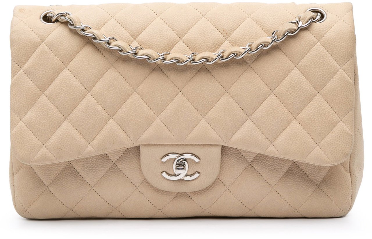 Chanel Jumbo Classic Caviar Double Flap Bruin