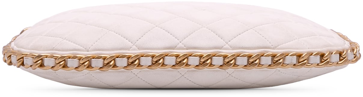 Chanel Large Shiny Crumpled Quilted Lambskin Trendy Chain Around Hobo Wit