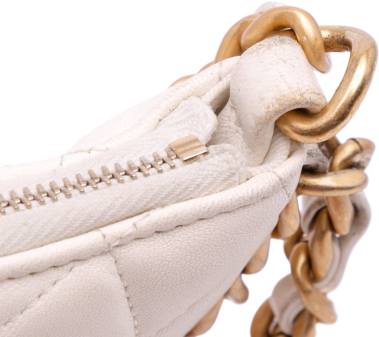 Chanel Large Shiny Crumpled Quilted Lambskin Trendy Chain Around Hobo Wit