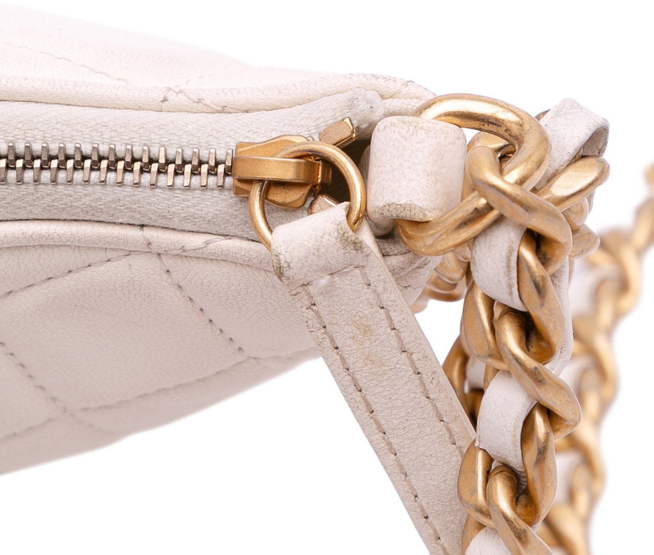 Chanel Large Shiny Crumpled Quilted Lambskin Trendy Chain Around Hobo Wit