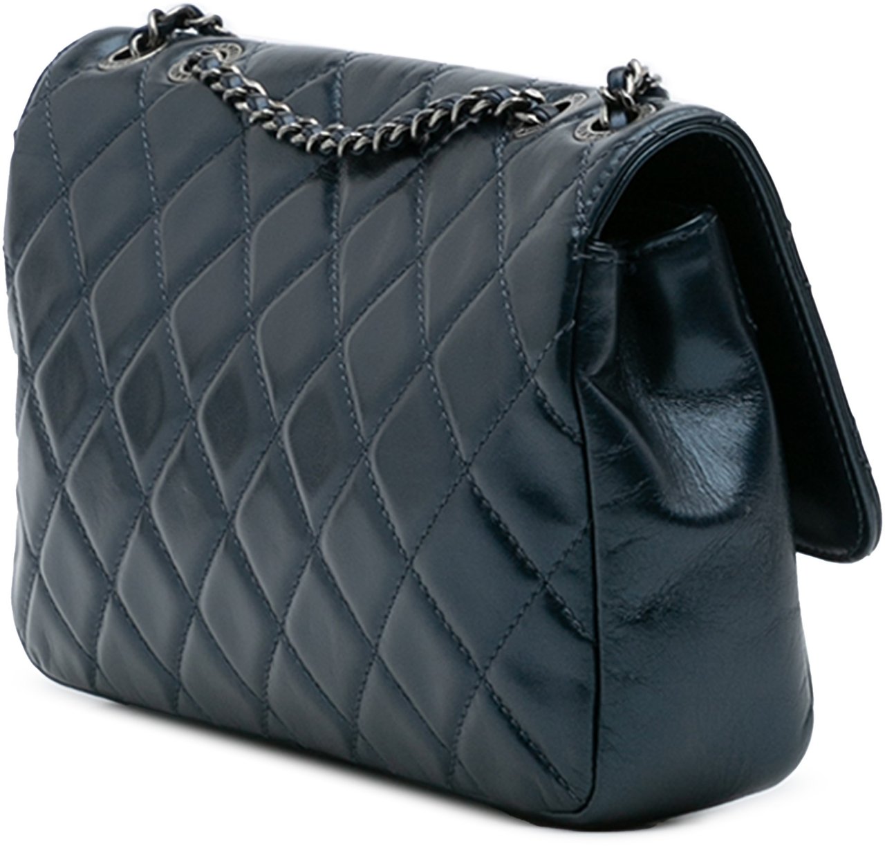 Chanel Medium Quilted Glazed Calfskin Coco Pleats Flap Blauw