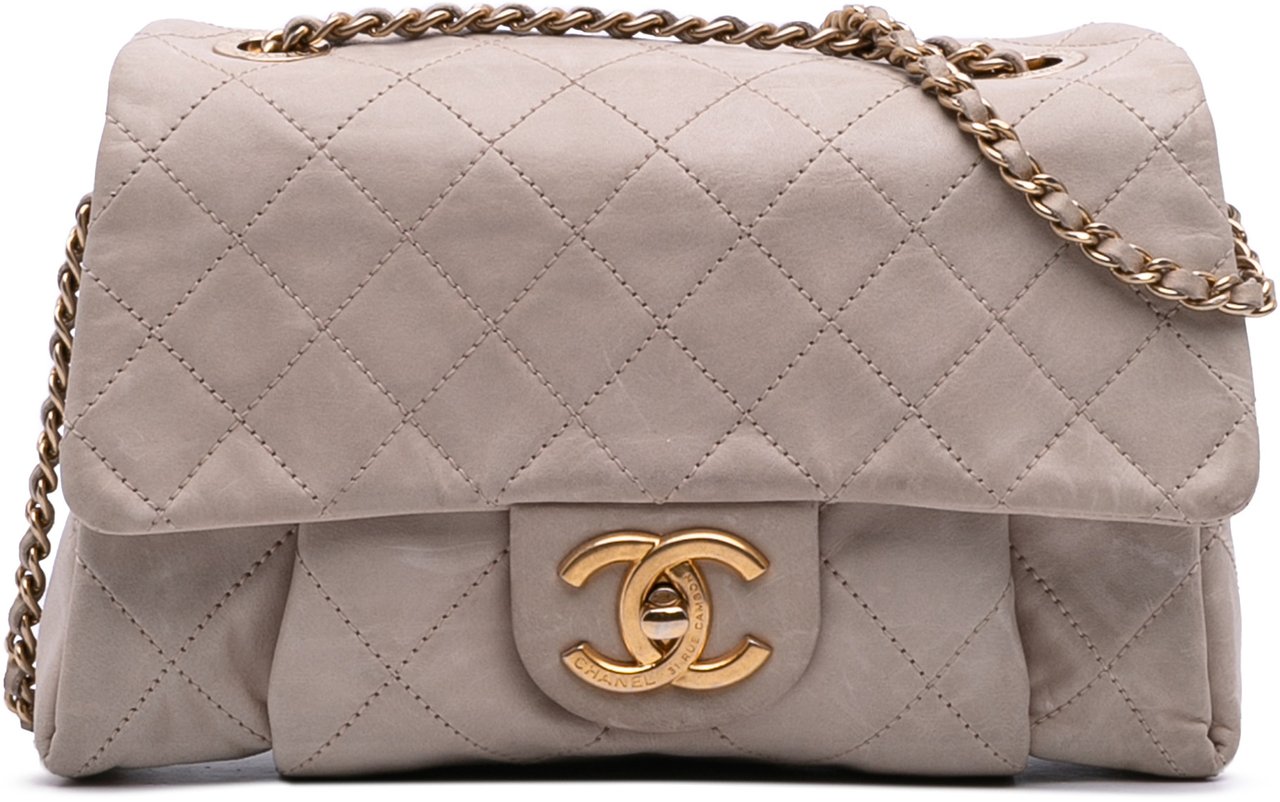 Chanel Small Aged Calfskin Chic Quilt Flap Bruin