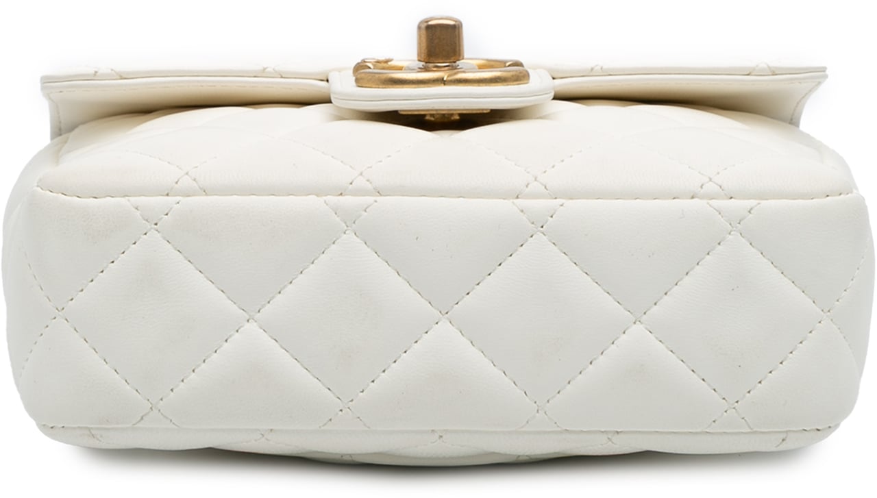 Chanel Mini Square Classic Lambskin Casino Royale Charms Single Flap Wit