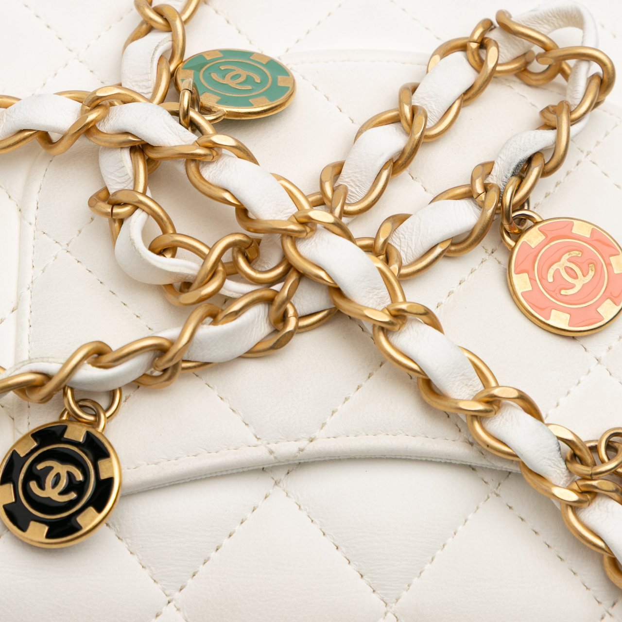 Chanel Mini Square Classic Lambskin Casino Royale Charms Single Flap Wit