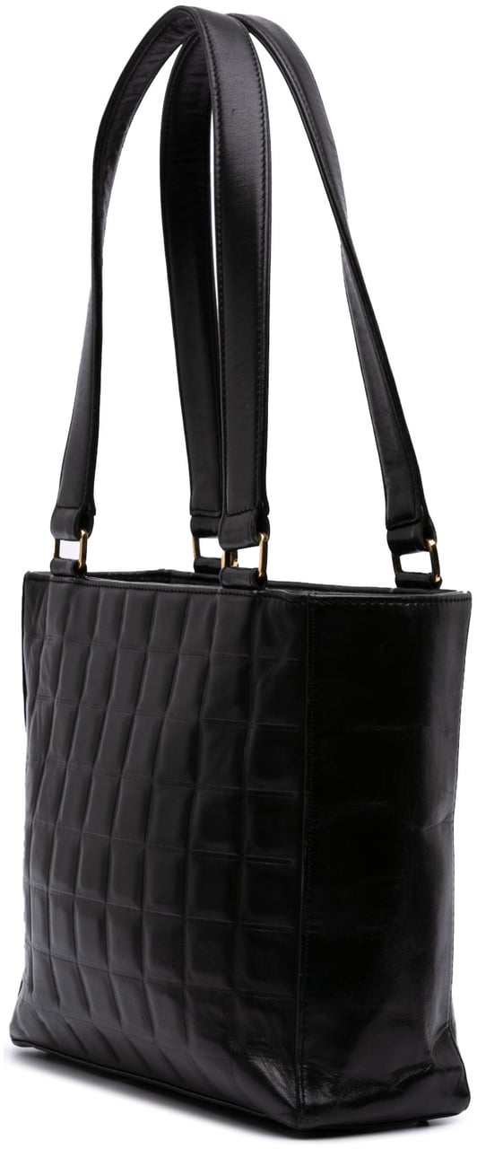 Chanel CC Lambskin Chocolate Bar Tote Zwart