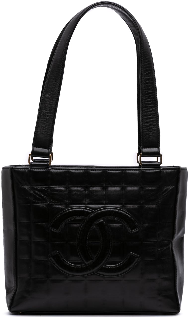Chanel CC Lambskin Chocolate Bar Tote Zwart