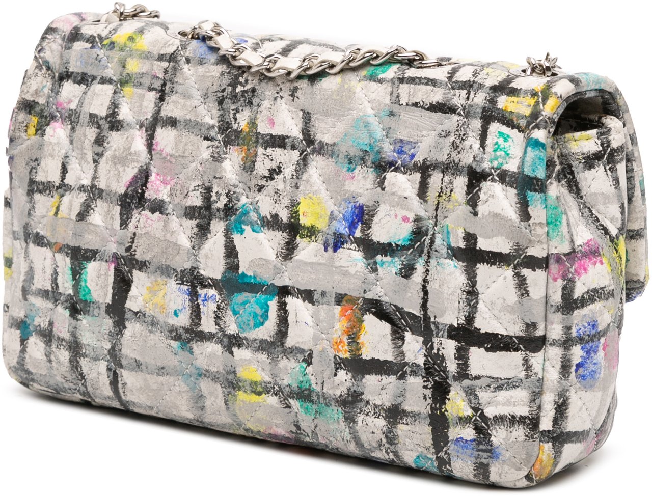 Chanel Mini Rectangular Calfskin Hand Painted Graffiti Flap Wit