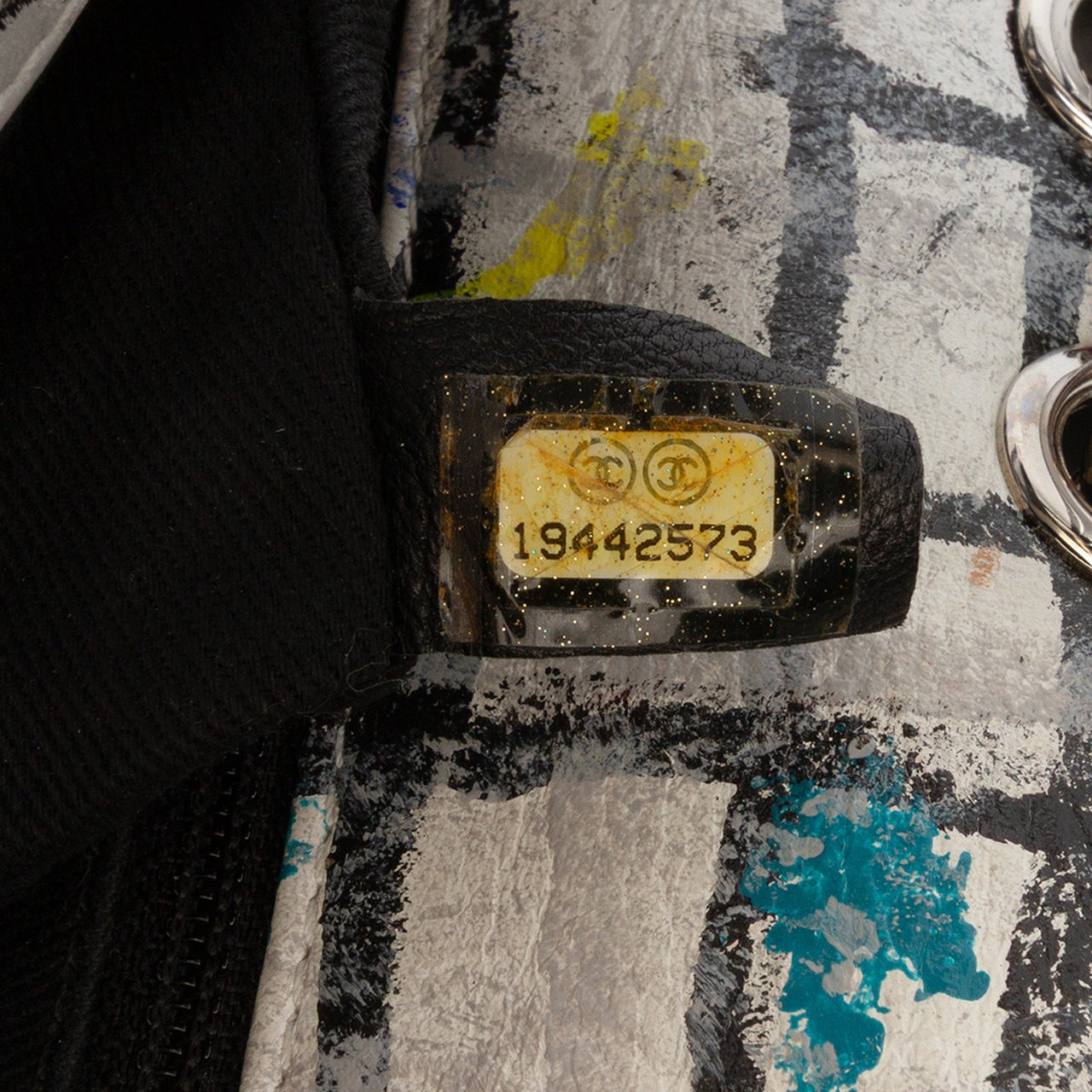 Chanel Mini Rectangular Calfskin Hand Painted Graffiti Flap Wit