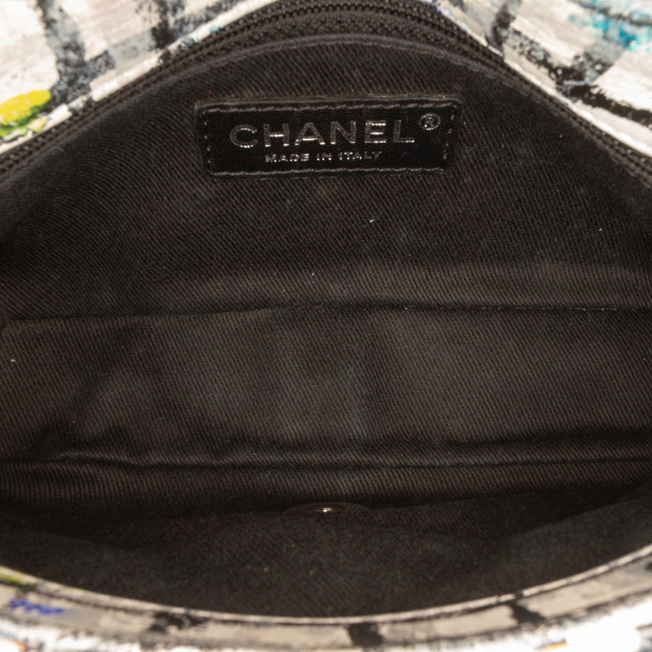 Chanel Mini Rectangular Calfskin Hand Painted Graffiti Flap Wit