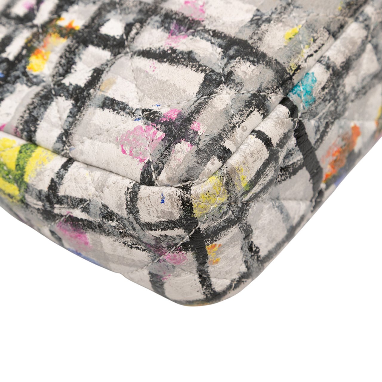 Chanel Mini Rectangular Calfskin Hand Painted Graffiti Flap Wit