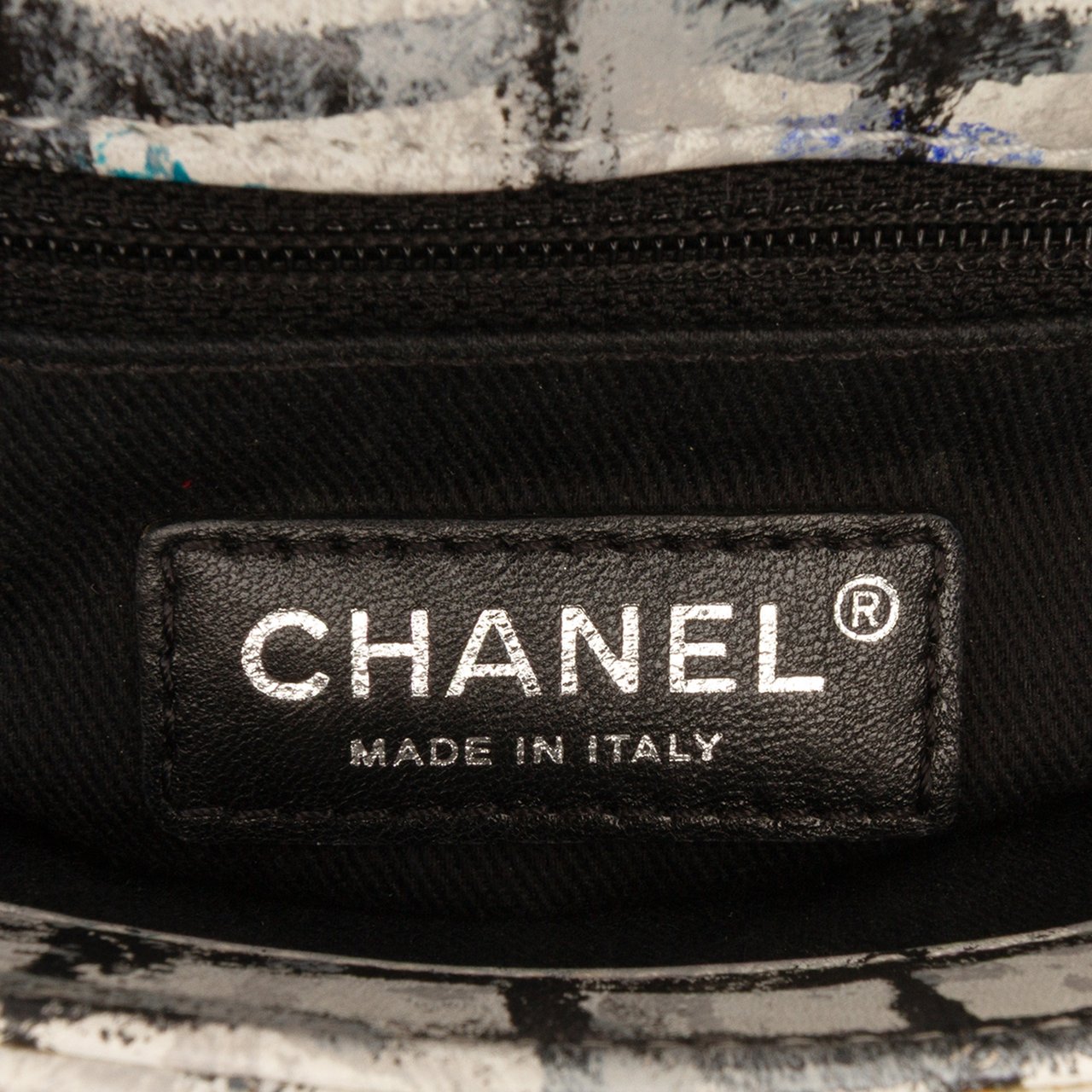 Chanel Mini Rectangular Calfskin Hand Painted Graffiti Flap Wit