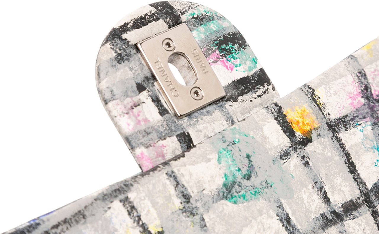 Chanel Mini Rectangular Calfskin Hand Painted Graffiti Flap Wit