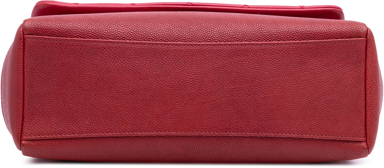 Chanel Medium Quilted Lambskin and Caviar Bi Coco Flap Rood