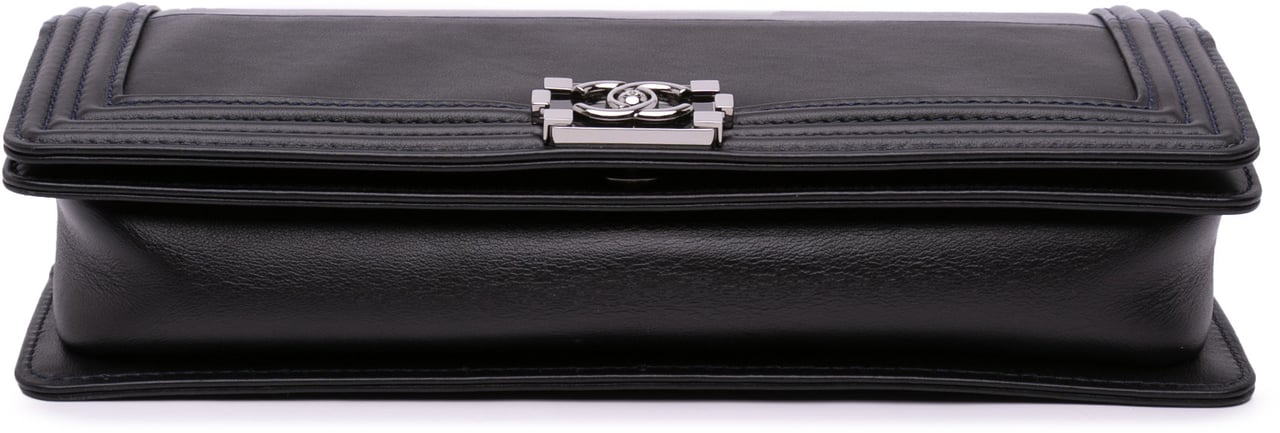 Chanel Bicolor Lambskin Boy Clutch Zwart