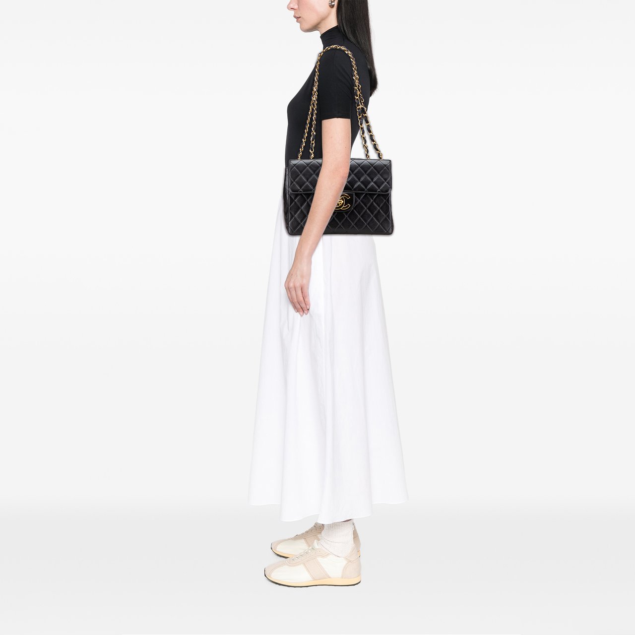 Chanel Jumbo XL Classic Lambskin Single Flap Zwart