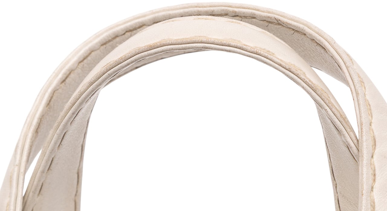 Chanel CC Lambskin Wild Stitch Handbag Wit