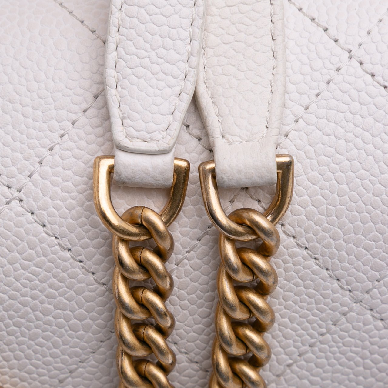 Chanel CC Quilted Caviar Turnlock Full Flap Wit