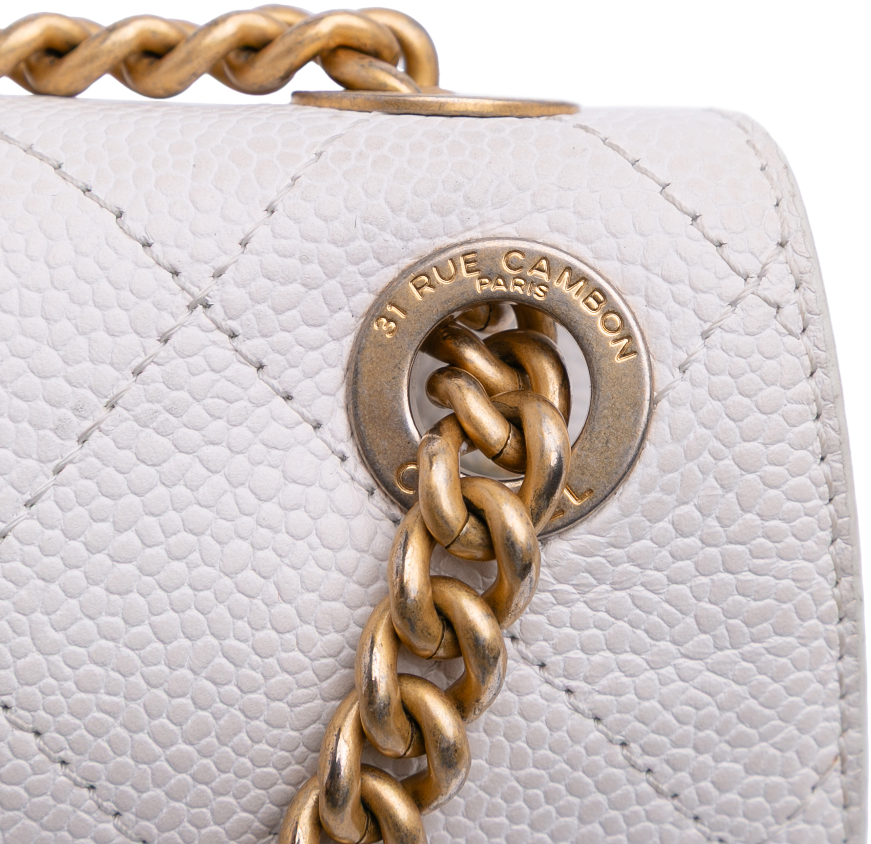 Chanel CC Quilted Caviar Turnlock Full Flap Wit