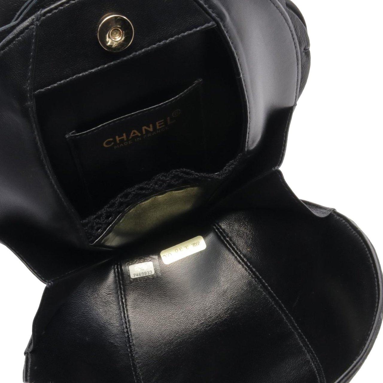 Chanel Lambskin and Satin Camellia Flower Evening Bag Zwart