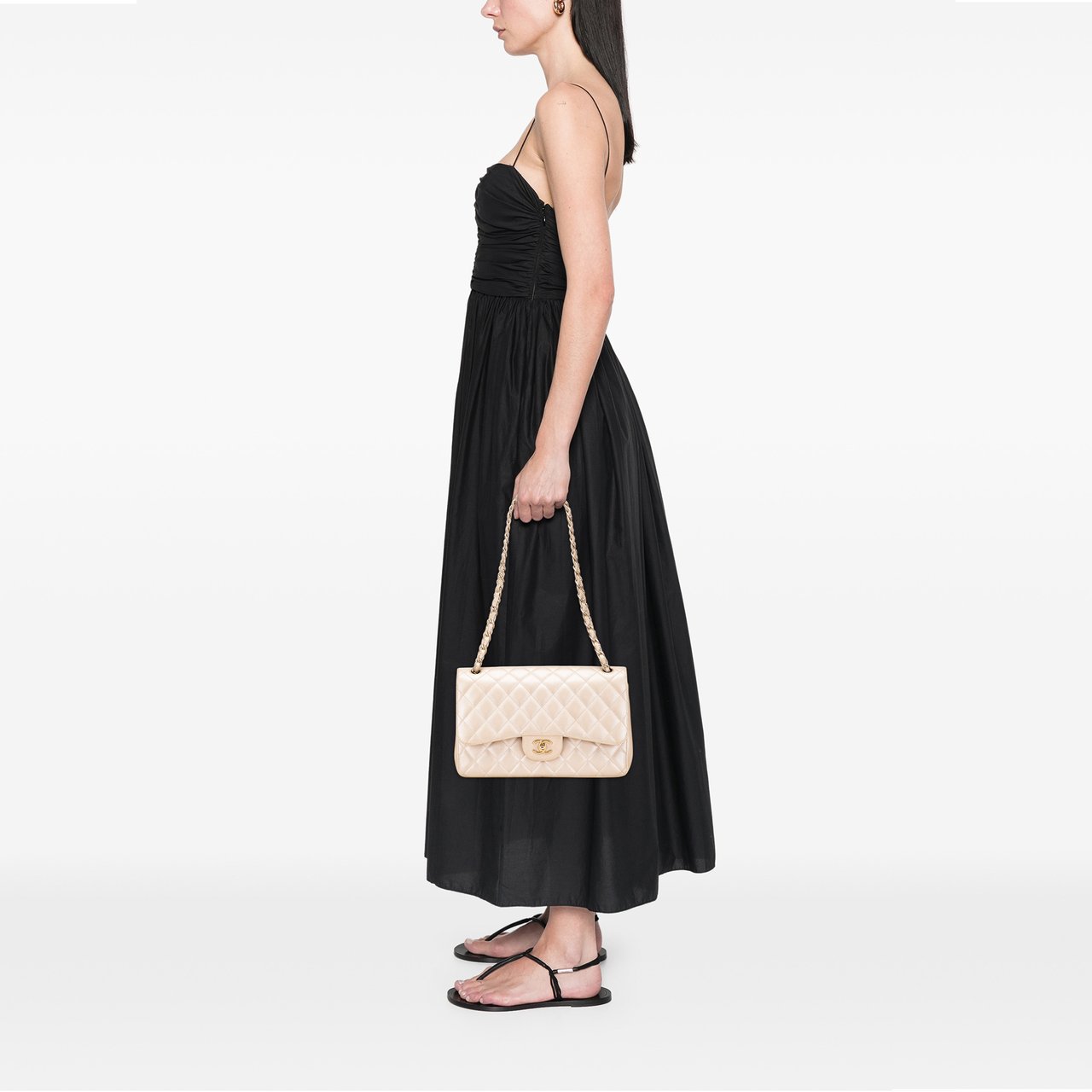 Chanel Jumbo Classic Iridescent Caviar Double Flap Goud