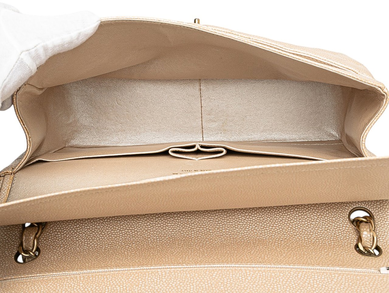 Chanel Jumbo Classic Iridescent Caviar Double Flap Goud
