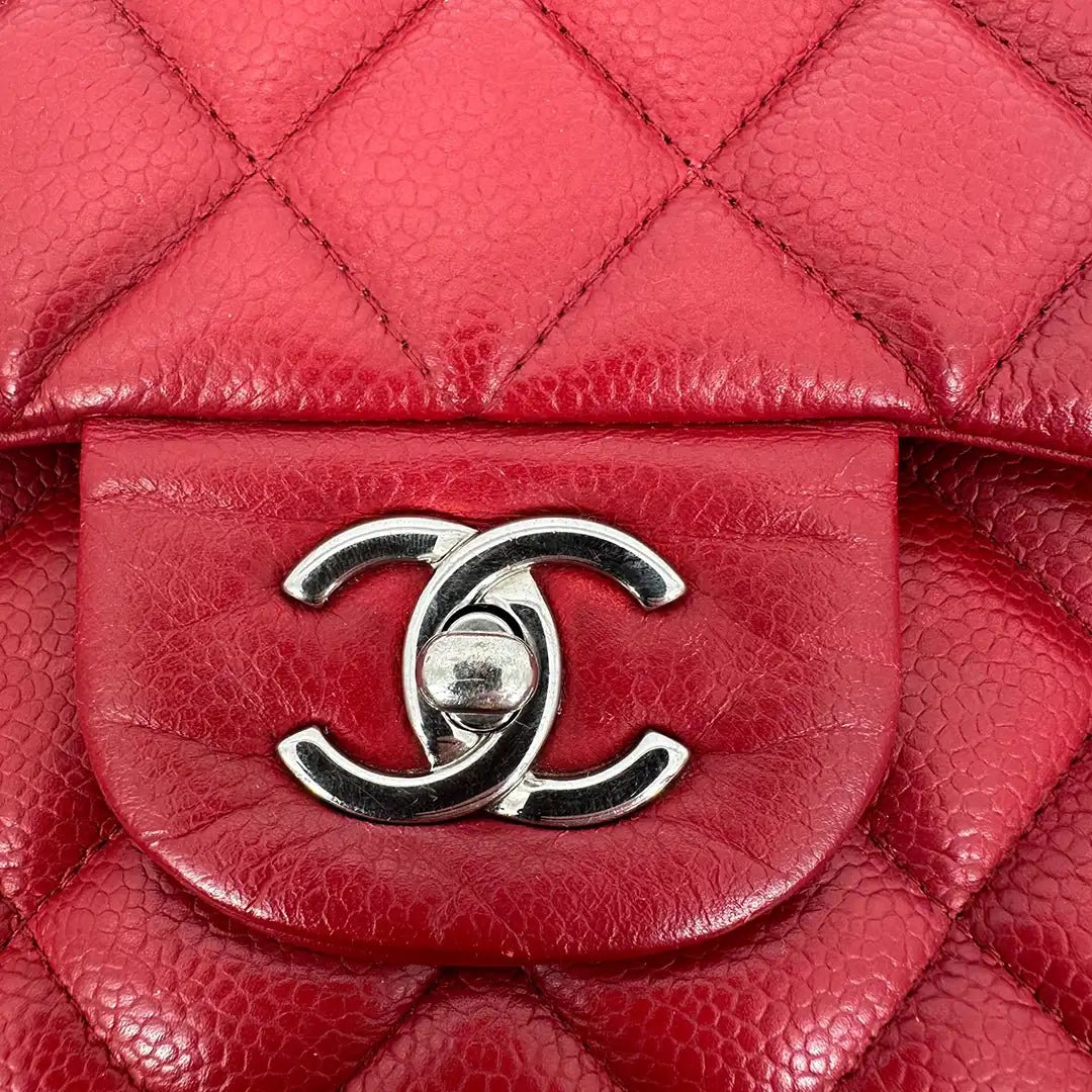 Chanel Chanel Timeless Double Flap Bag Jumbo red caviar leather / good Rood